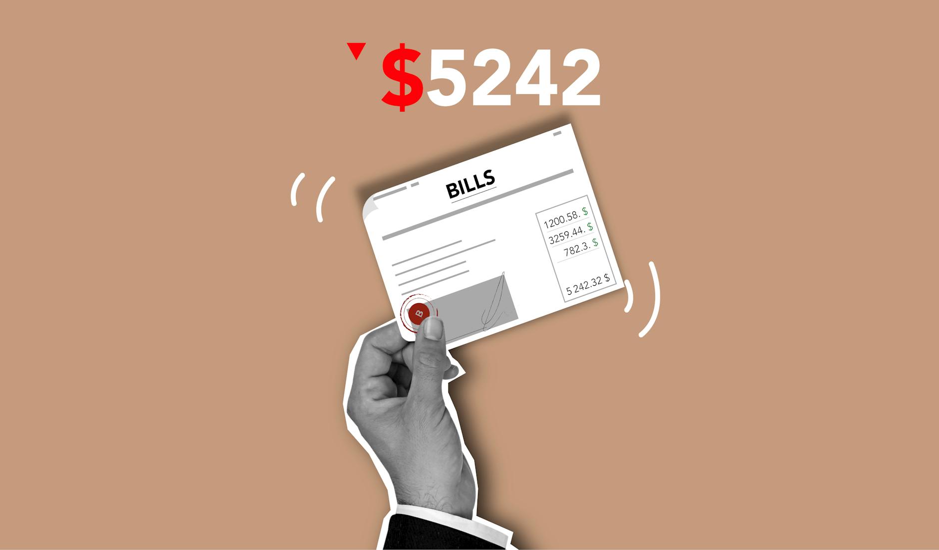 Australian small business owner calculating monthly Google Ads budget on paper documents with cost breakdown