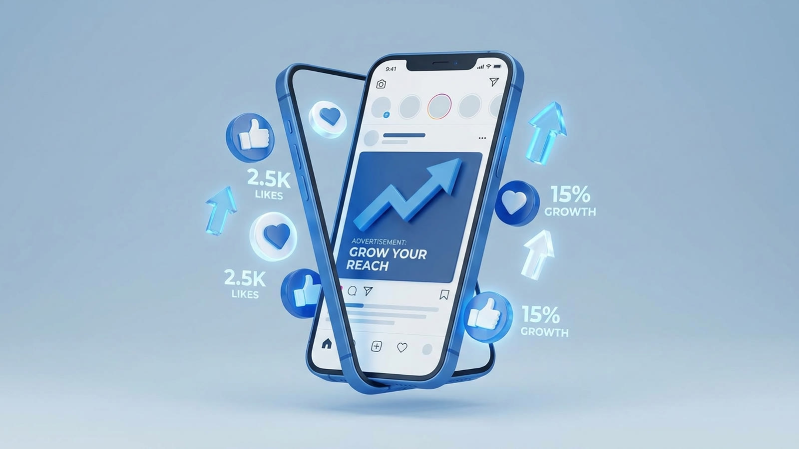 Social media ad campaign metrics on a smartphone