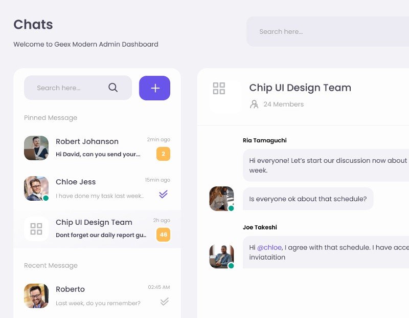 Chat dashboard representing AI chatbots and workflow automation